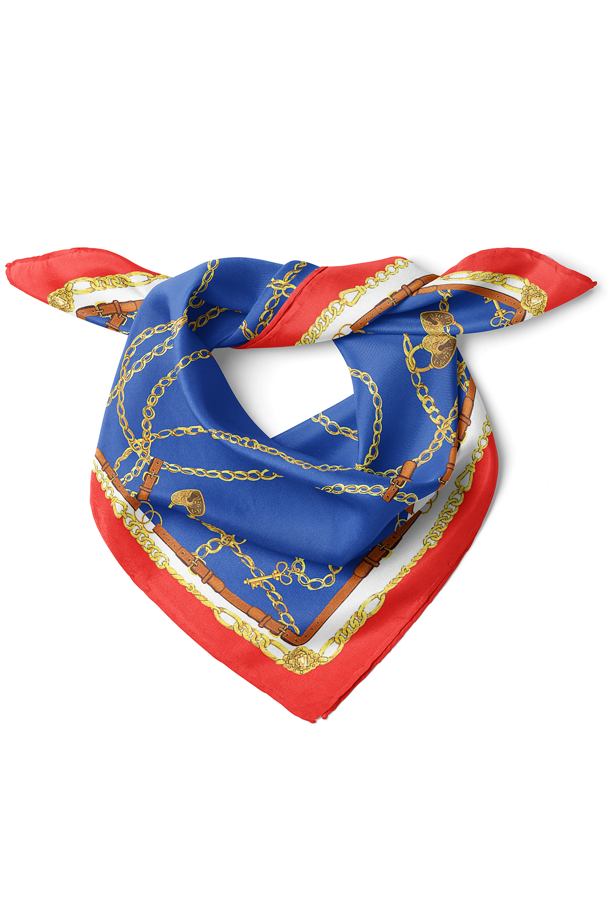 Zincir Desenli Fular Bandana 50x50 cm – Günlük Kombin Fuları - Görsel 2