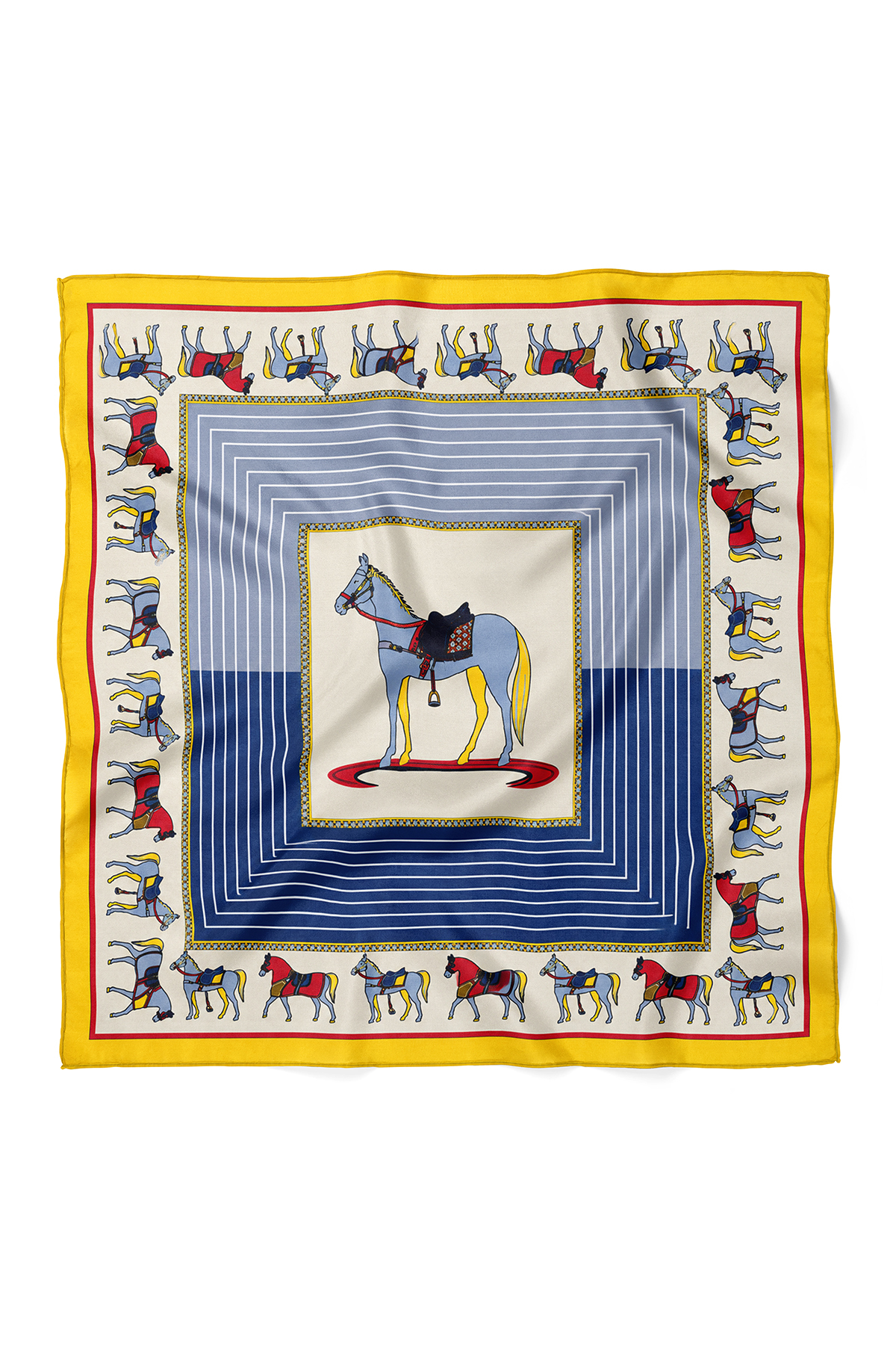 At Desenli Fular Bandana 70x70 cm – Günlük Kombin Fuları