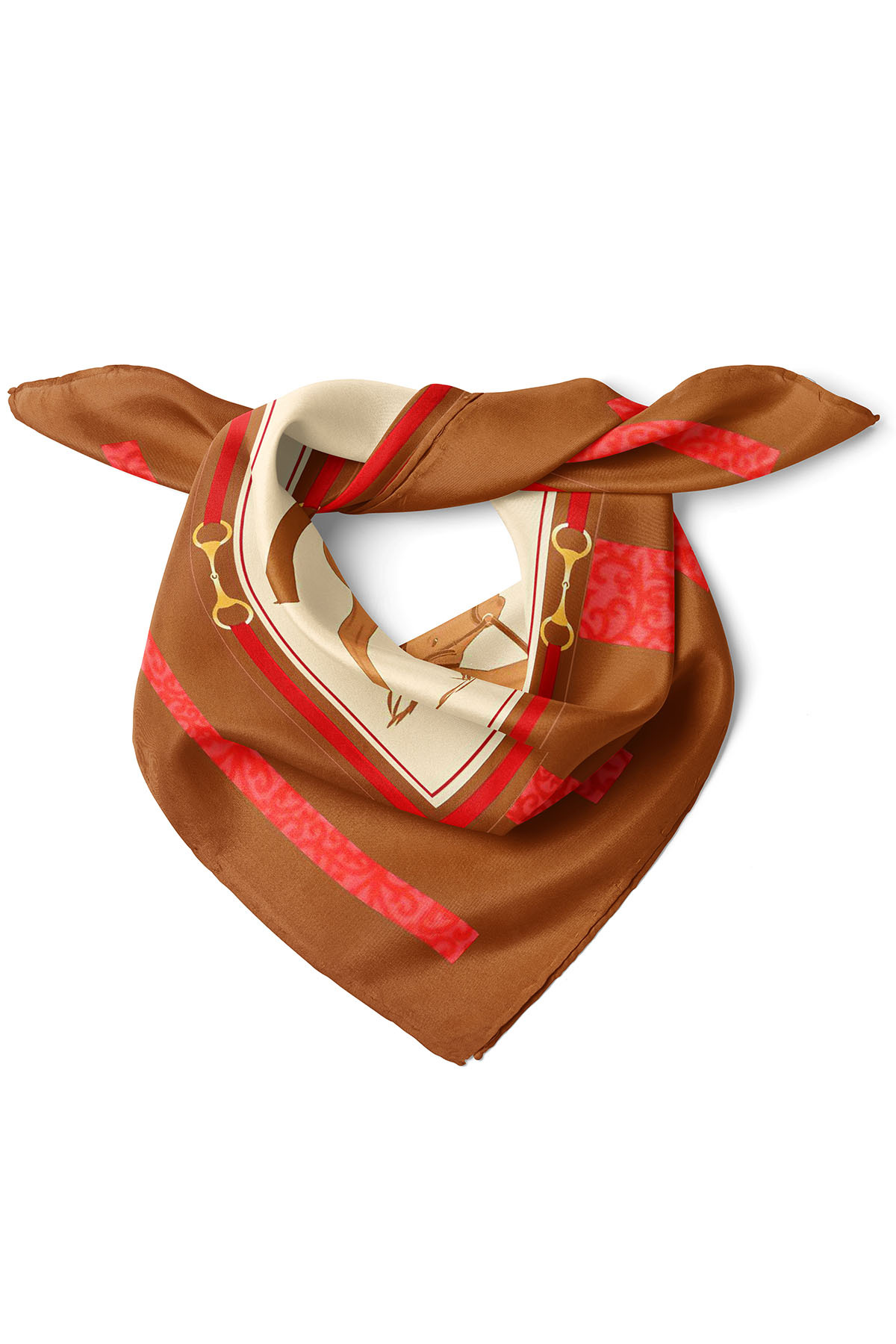 At Desenli Fular Bandana 70x70 cm – Günlük Kombin Fuları