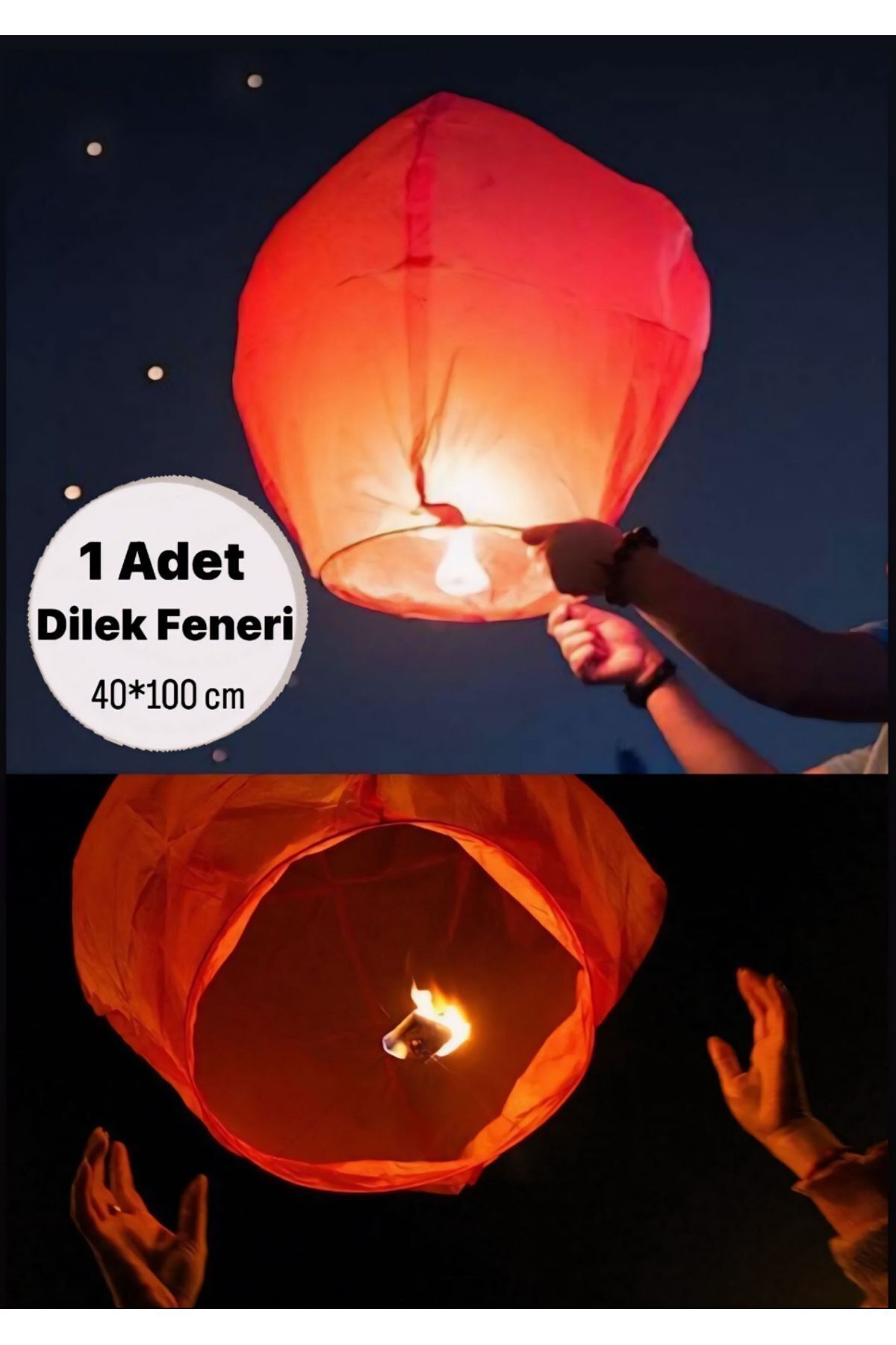 1 Adet Dilek Feneri Balonu /Düğün,Nişan Özel Gün İçin Kolay Açılabilen Mumlu Gece Gökyüzü Uçan Dilek Balonu
