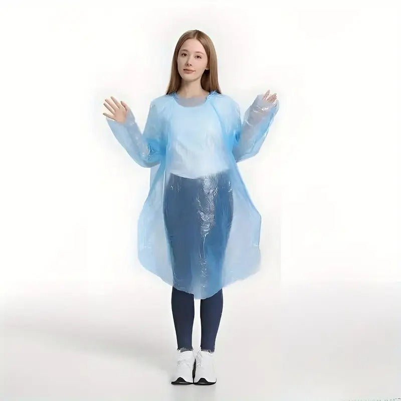 Yağmurluk Kullan At Mavi Poşet Yağmurluk Unisex Şeffaf Toz Yağmur Su Koruyucu - Detay