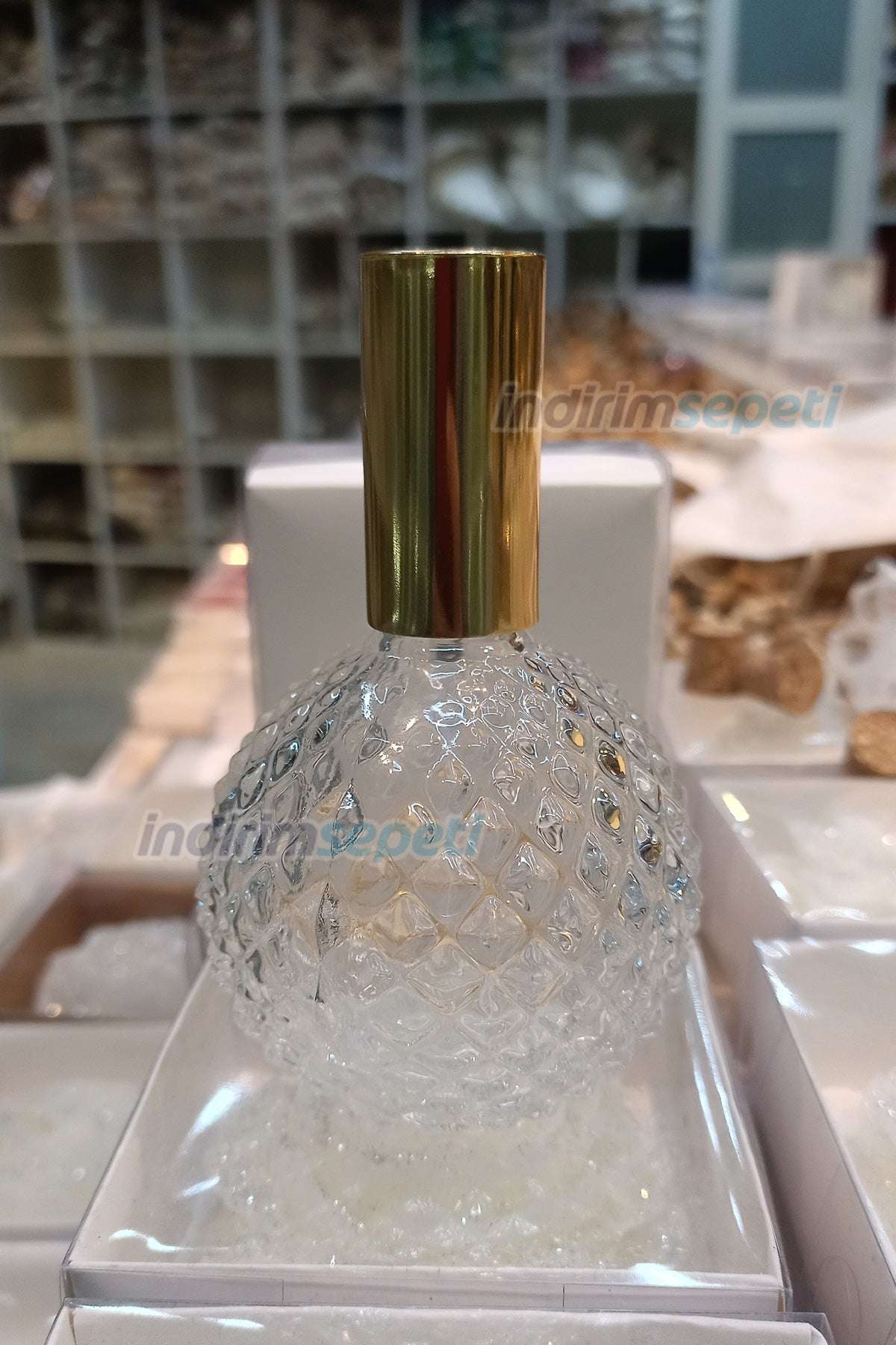 Cam Şişe Gold Kapak Spreyli Boş Kolonya Parfüm Şişesi Doldurulabilir 100 cc Seyahat Hediyelik - Görsel 2