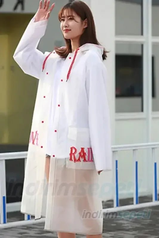 Kalite Unisex Yağmurluk Cepli Dayanıklı Love Rain Kapşonlu XL