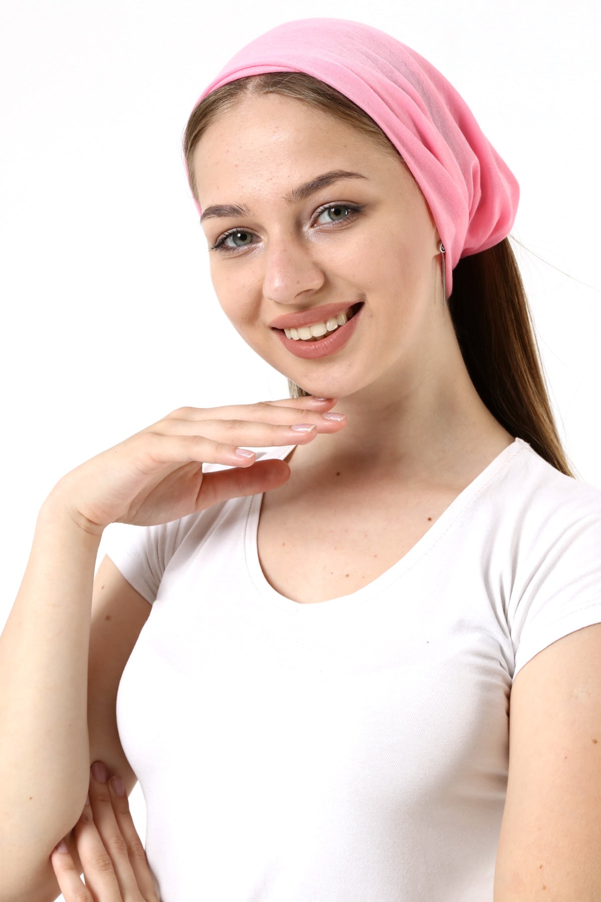 Buff Dikişsiz Boyunluk Maske Baf Bandana Saç Bandı Kamp Aksesuar Açık Pembe Düz - Görsel 2
