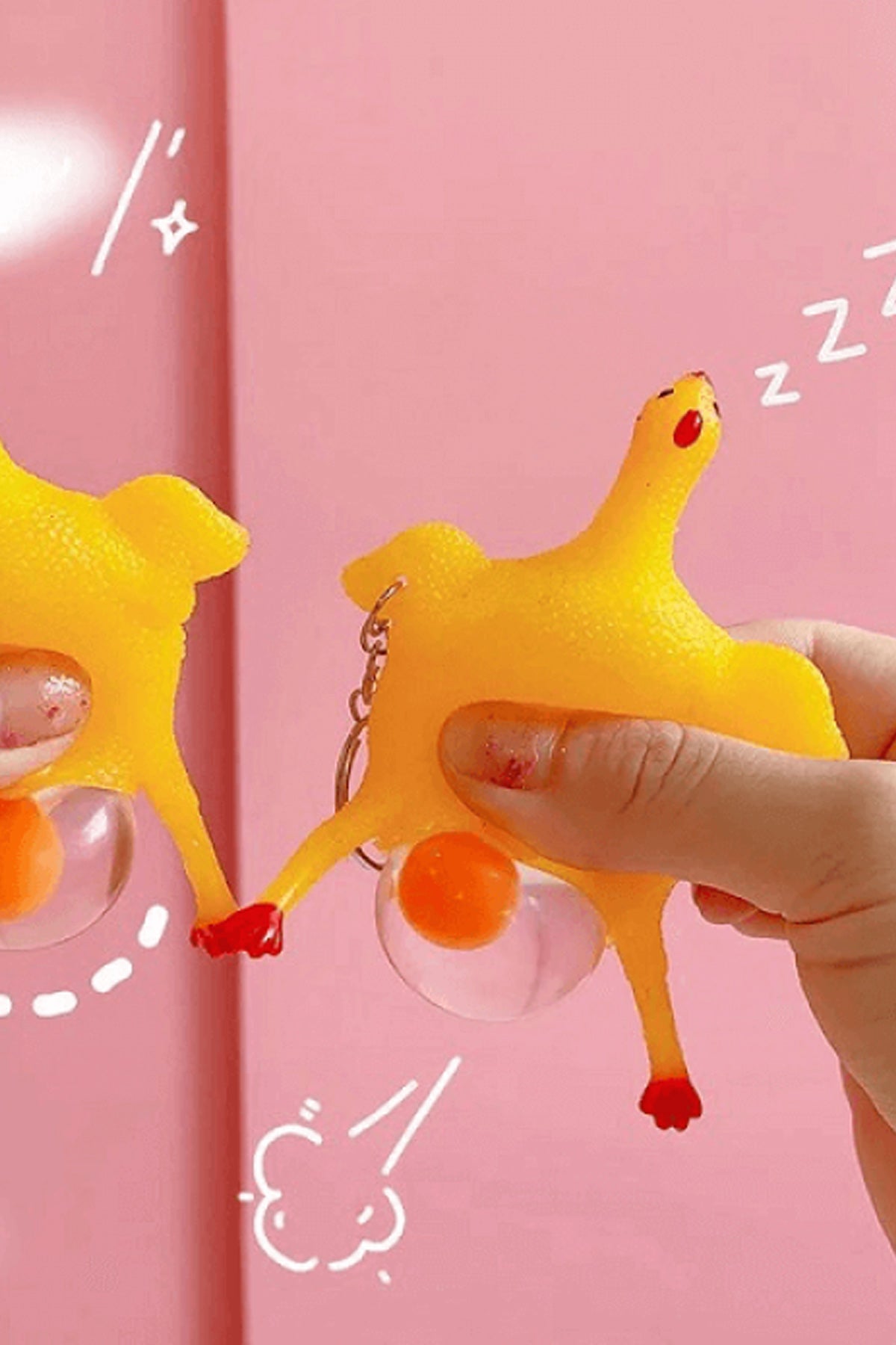 Yumurtlayan Tavuk Anahtarlık Squishy Çanta Ve Cüzdan Süsü Hediyelik - Görsel 2