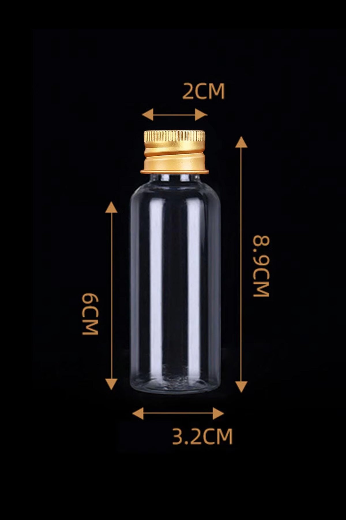 Cam Şişe Gold Kapak Boş Kolonya Parfüm Şişesi 50 cc Seyahat Hediyelik