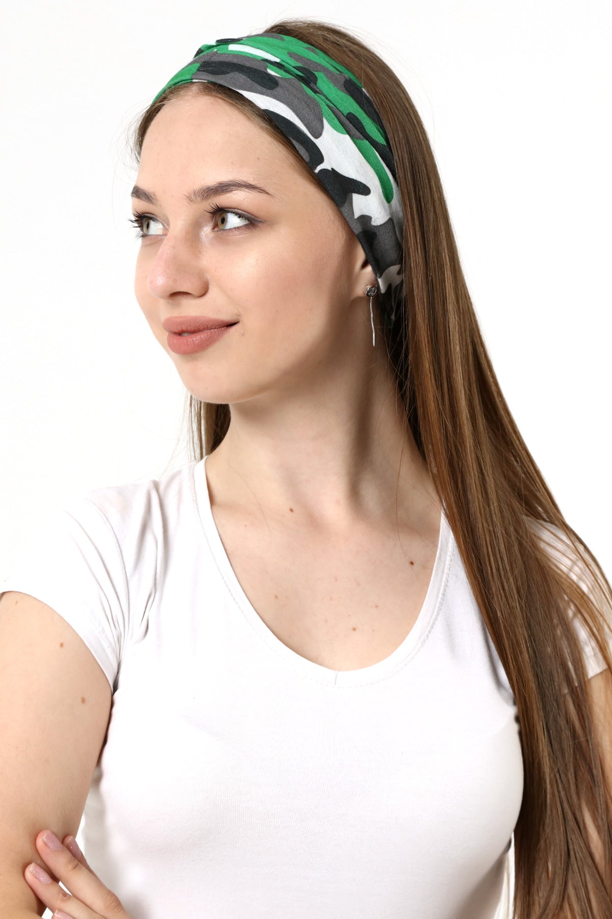 Buff Dikişsiz Boyunluk Maske Baf Bandana Saç Bandı Kamp Aksesuar Yeşil Kamuflaj - Görsel 2