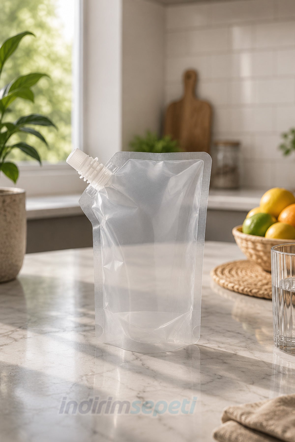 350-400 ML Şeffaf Kapaklı Sıvı Saklama Poşeti | Yeniden Kullanılabilir İçecek & Meyve Suyu Ambalajı - Görsel 2