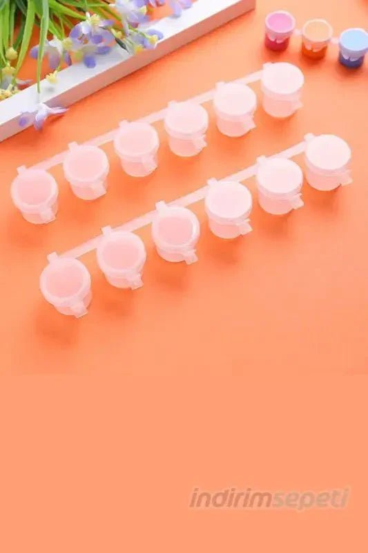 100’lü 3Ml 3cc 6 Şerit Boş Boya Kutusu Hafif  Sızdırmaz Yumuşak Kapaklı Suluboya, Akrilik ve Guaj Boya Depola için ideal - 2