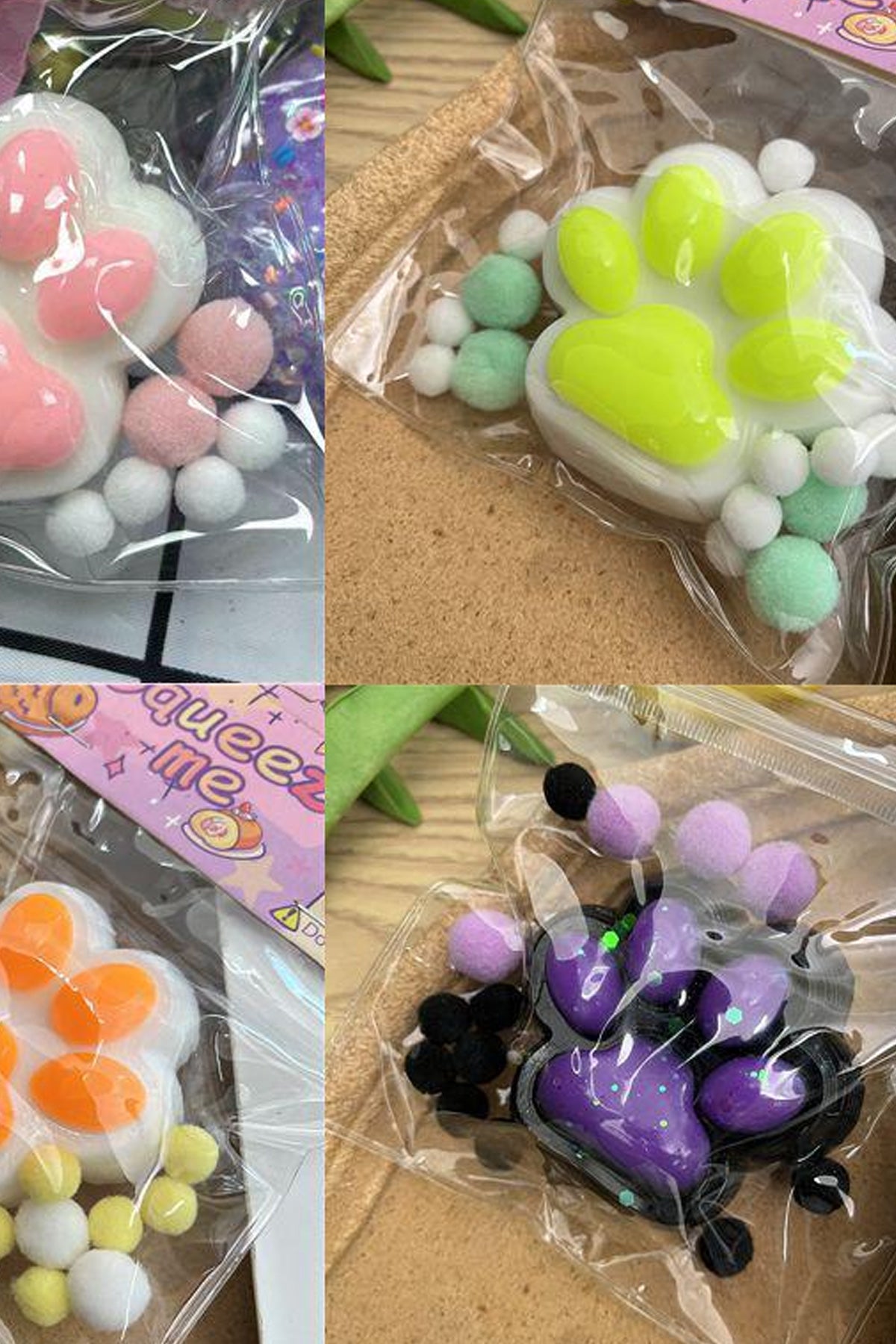 Büyük Boy Pati Squishy Taba Squishy Kedi Pati Sıkma 14 cm Pullu Pati Sukuşi Karışık Renk - Görsel 2