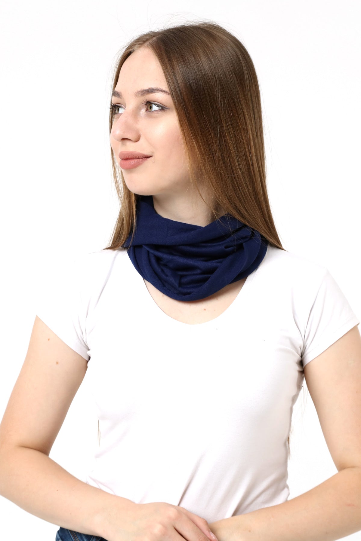 Buff Dikişsiz Boyunluk Maske Baf Bandana Saç Bandı Kamp Aksesuar Lacivert Desensiz