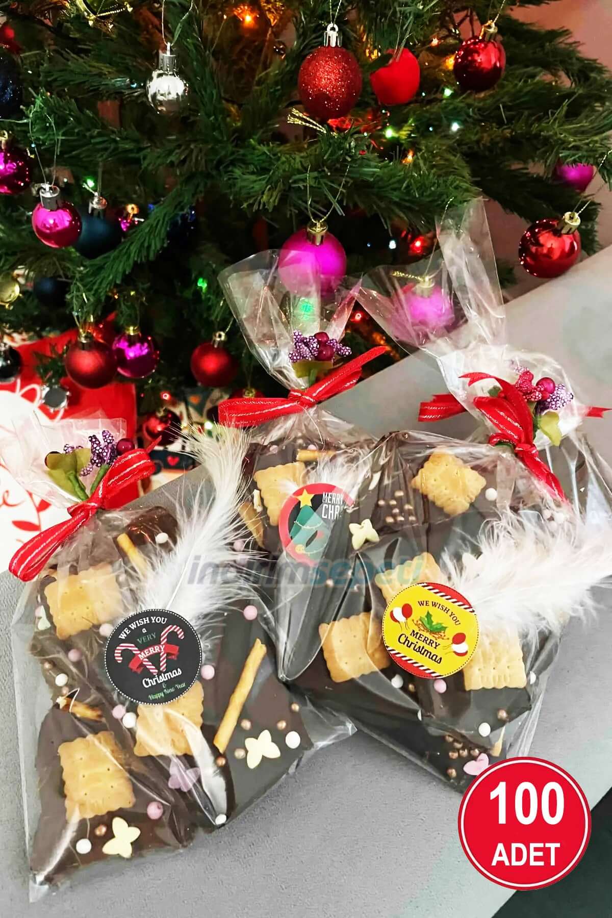100 Adet  12x20 cm + 5cm Düz Şeffaf Jelatin Parlak Opp Kurabiye Aksesuar Poşeti Ambalaj Paketi - Görsel 2