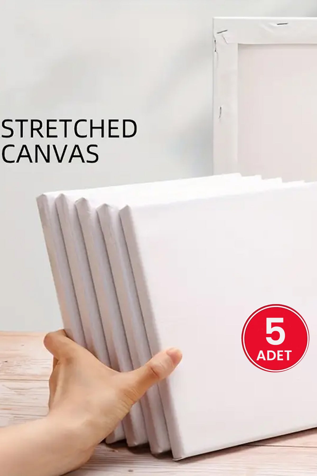 Çocuk Ressam Tuval, 20 x 20 cm, Boyama Seti Tuvali, 5 adet Esnek Tuval Beyaz Astarlı, Akrilik & Yağlıboya için İdeal, Başlangıçtan - Görsel 2