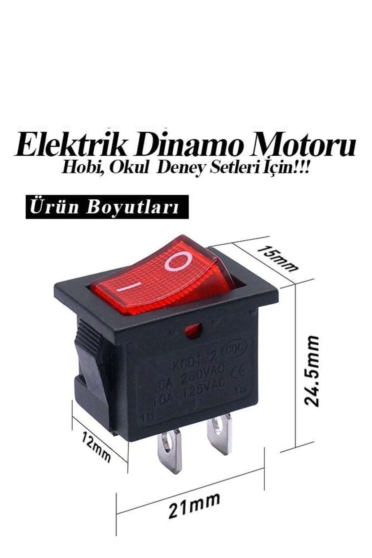 Mini Anahtar Arapuar Çıtçıt Anahtar 10 Adet Elektrik Devresi Için Açma Kapama Düğmesi On / Off Kırmı - Görsel 2
