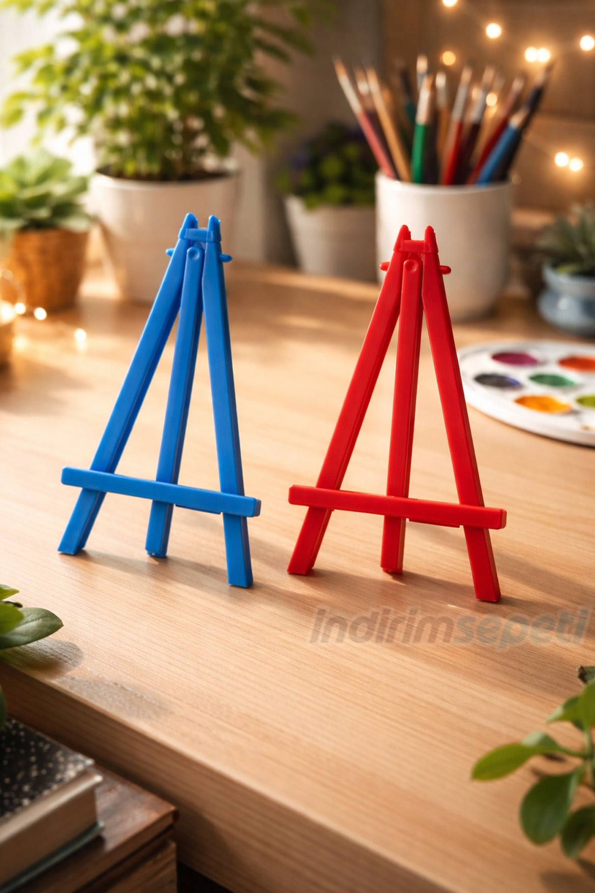 Mini Plastik Şövale 14,5 cm x 8 cm – Küçük Boy Resim Standı | Çocuklar İçin Masaüstü Şövale 1 Adet - Detay