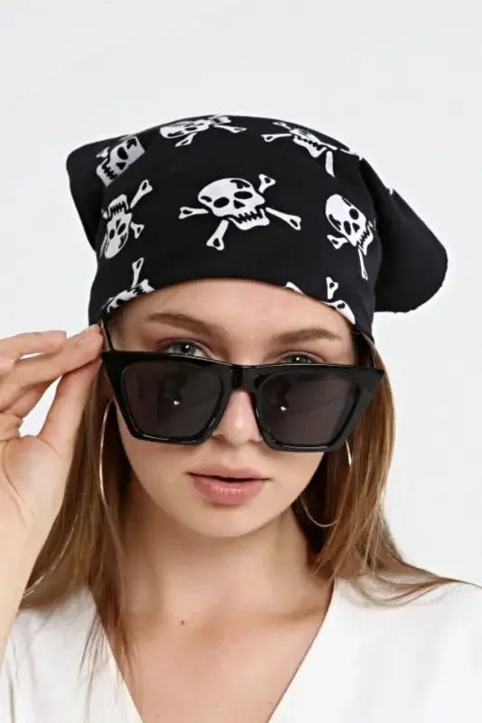 Bandana Kurukafa Korsan %100 Pamuklu Fular Saç Aksesuarı