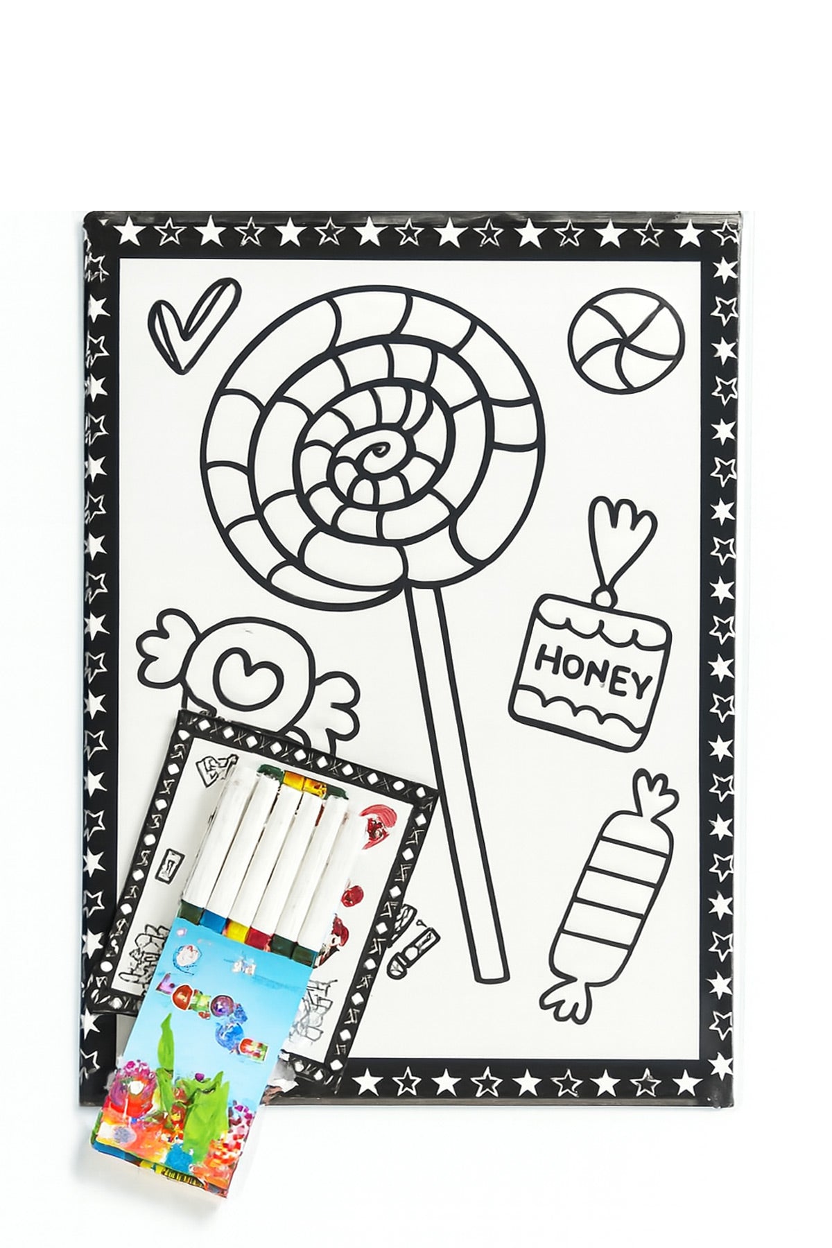 Kabartmalı Boyama Seti PVC Kaplama  “Thank You” Temalı Meyve ve Sebze Karakterli Çocuk Aktivite Seti + 6 Renkli Keçeli Kalem - Görsel 2