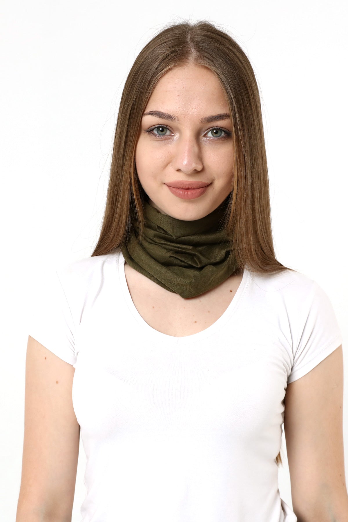 Buff Dikişsiz Boyunluk Maske Baf Bandana Saç Bandı Kamp Aksesuar Haki Desensiz - Görsel 2