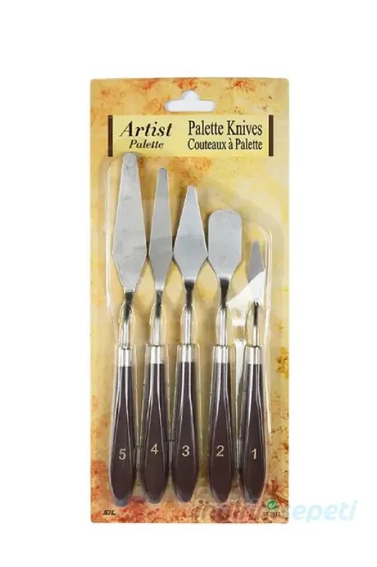 5 Li Metal Spatula Seti Spatul Akrilik Yağlı Boya Hobi Çalışmaları - Görsel 2