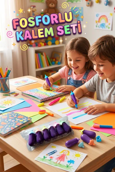 6'lı Mini Patlıcan Fosforlu Kalem Seti – Yumuşak Renkli İşaretleme ve Boyama Kalemleri - Görsel 2