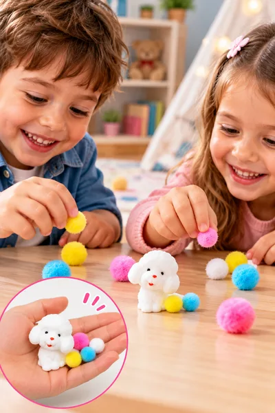 Sevimli Kıvırcık Köpek Taba Jel Beyaz Yumuşak Squishy Stress Oyuncak Sukuşi - Görsel 2
